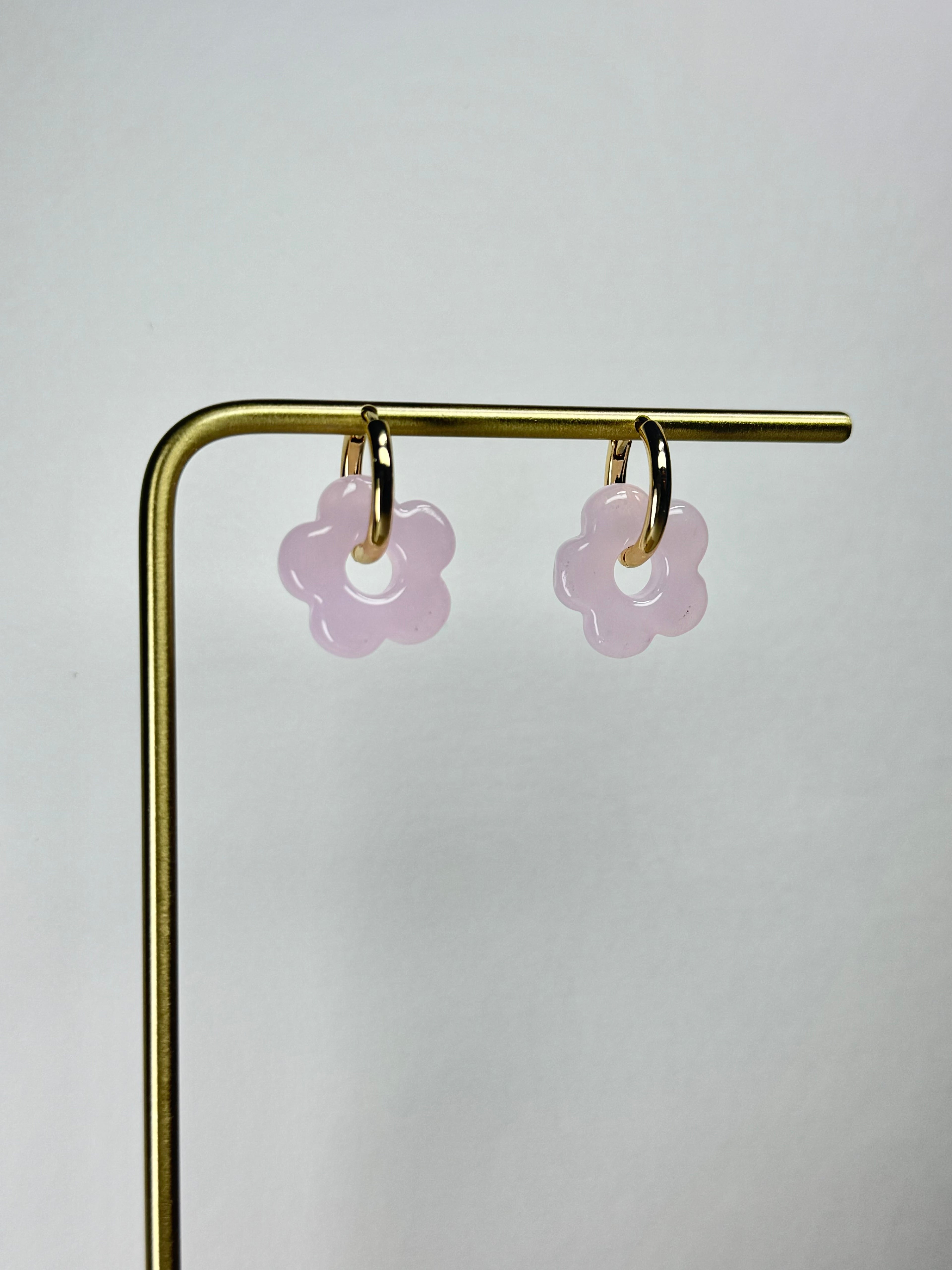 Chunky Floral Huggie Hoops