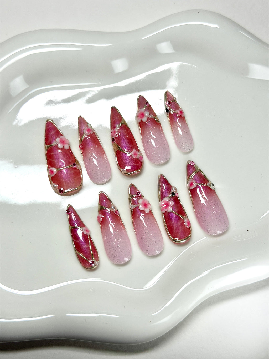 Sakura Crystal - Press On Nails