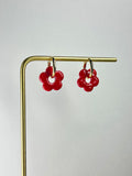 Chunky Floral Huggie Hoops