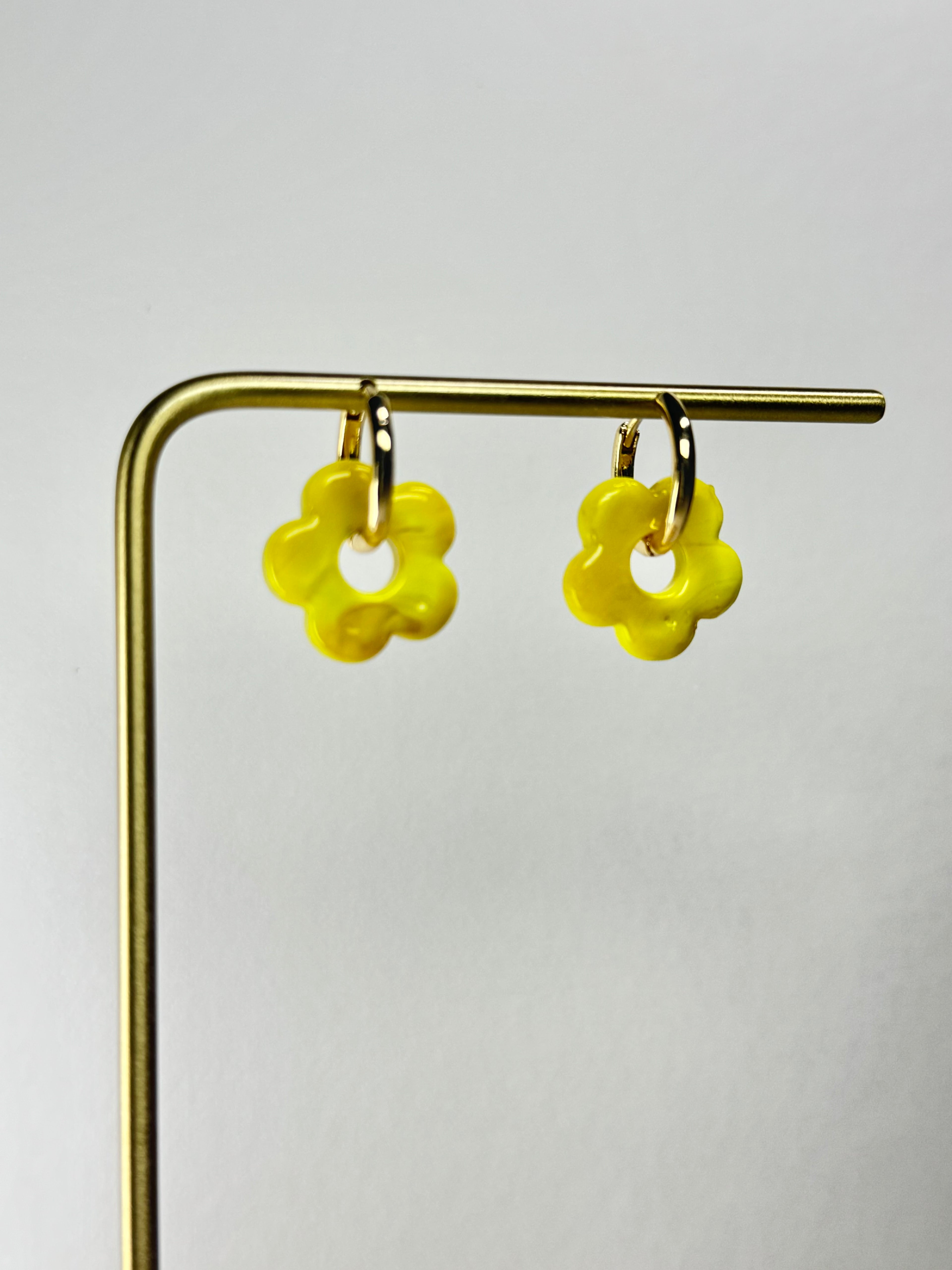 Chunky Floral Huggie Hoops