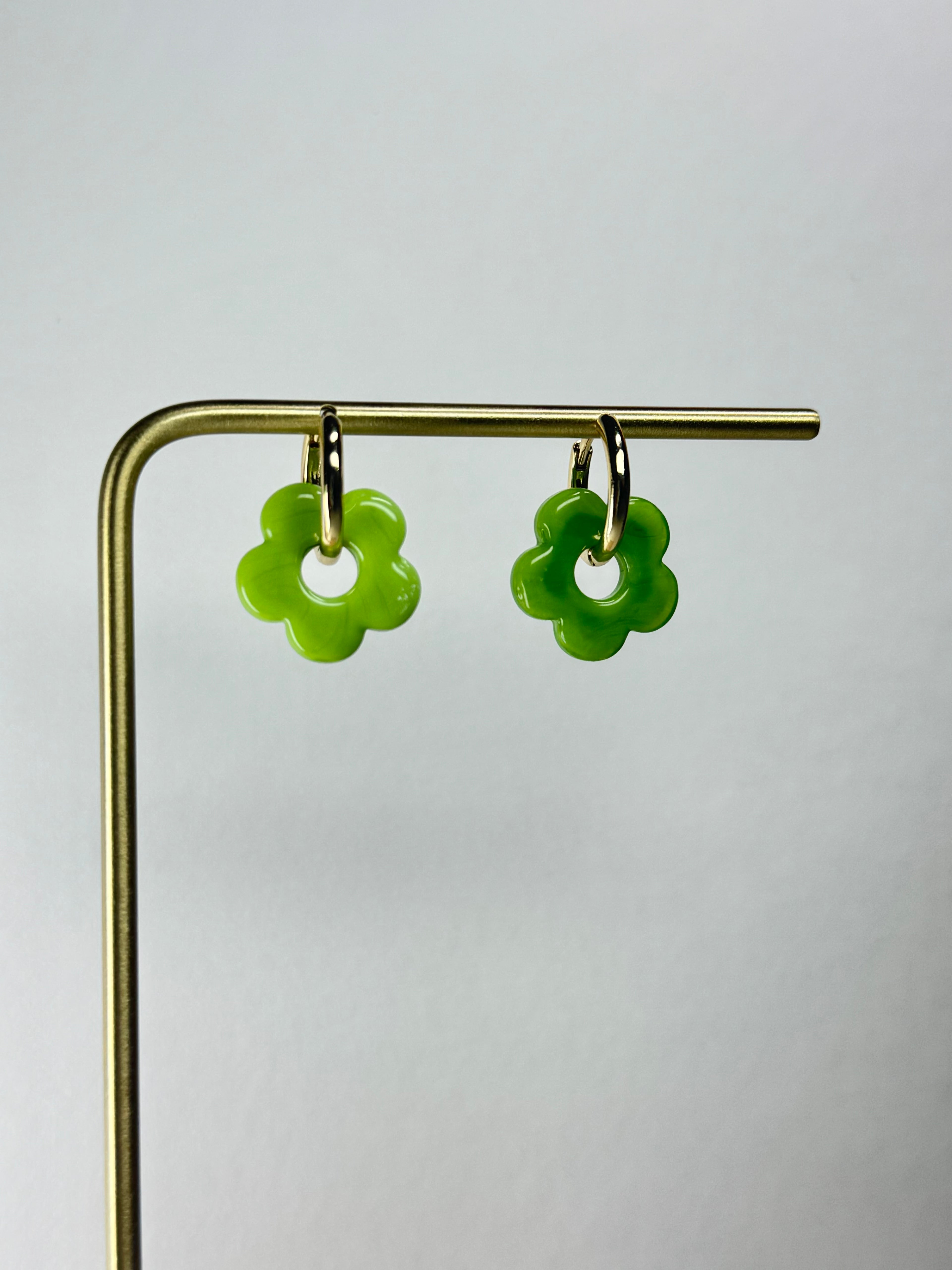 Chunky Floral Huggie Hoops