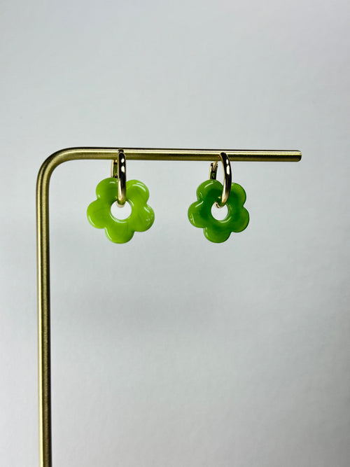 Chunky Floral Huggie Hoops